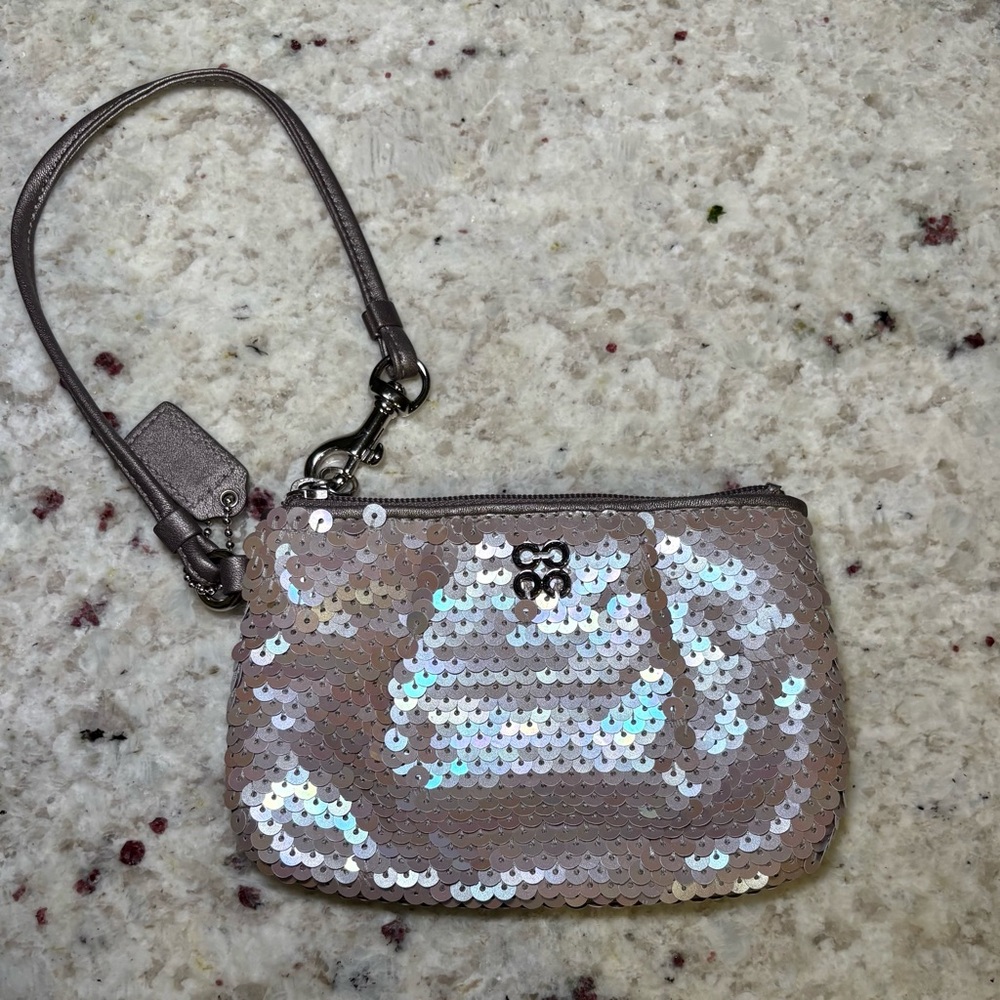 Coach Poppy Sequin Wristlet/Clutch